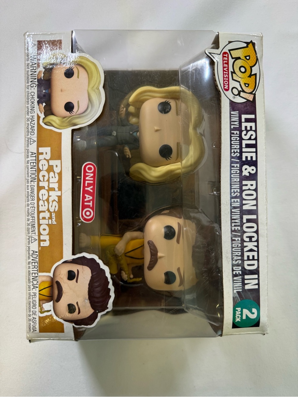 Funko Pop! Parks and Recreation Leslie & Ron 2-Pack - Blonde, Brown
